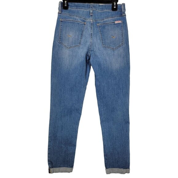 Hudson Women's Natalie Midrise Slim Boyfriend Cuffed Medium Wash Jeans Size 26 - Picture 10 of 14